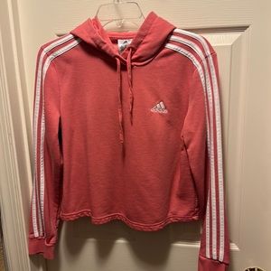 adidas Originals Women's Velour Cropped Hoodie Size small pink